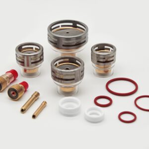 Newest PerfectWelding Pyrex Cup Set for WP9/20 & WP17/18/26 torches. Ensures better gas flow, strong weld protection for stainless, titanium.